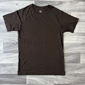 Alo Yoga Idol Performance Shirt Brown Short Sleeve Mens S Gym Hiking Training
